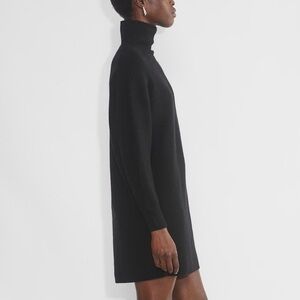 Benedetta.b Italy Merino Wool Turtleneck Long Sleeve Sweater Dress Black  Size S